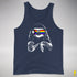 Pride Sloth LGBTQ Progress Pride Flag Sunglasses Premium Tank Top - Navy